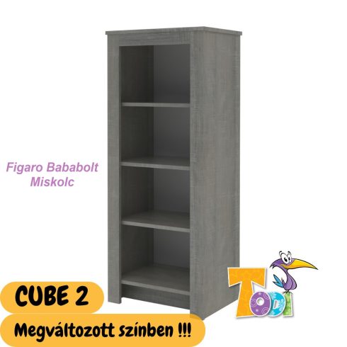 Cube2 - keskeny nyitott polcos szekrény (140 cm magas