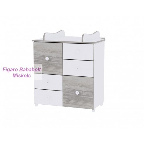 Lorelli Cupboard pelenkázó komód - White & Artwood