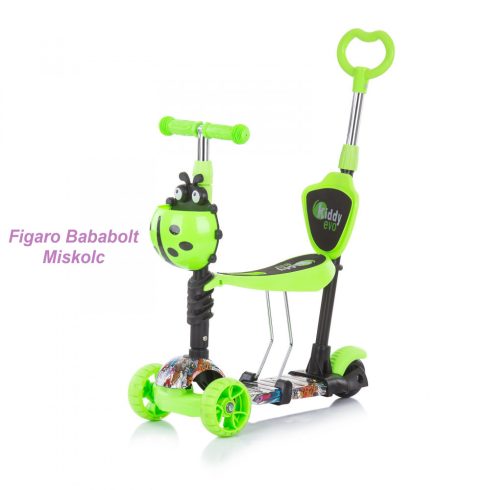 Chipolino Kiddy Evo roller tolókarral - Green Graffiti