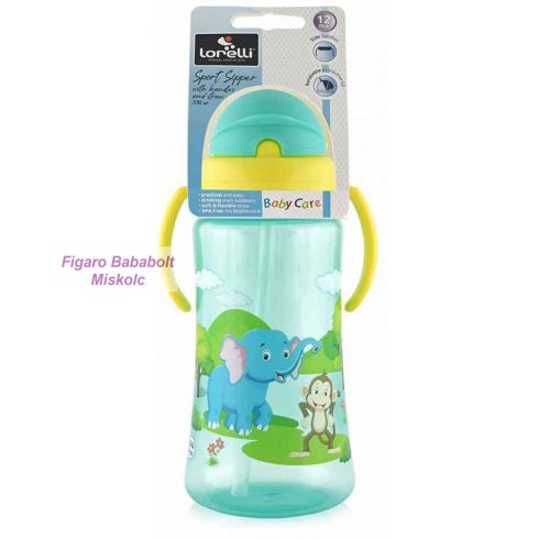 Baby Care Szafari szívószálas sportitató 330 ml - green