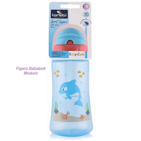 Baby Care Ocean szívószálas sportitató 330 ml - blue