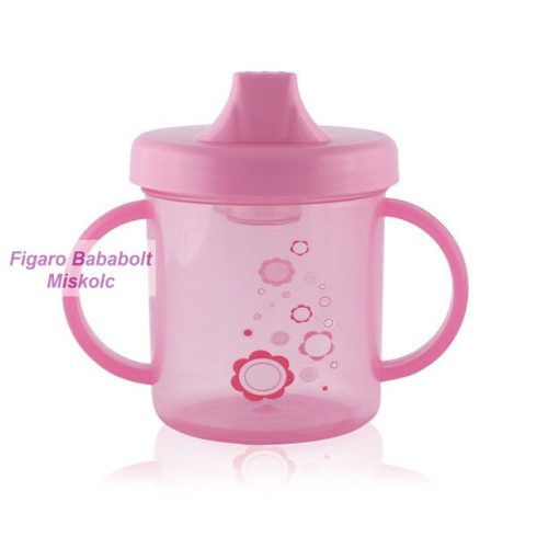 Baby Care itatópohár fogantyúval 210ml alacsony - pink