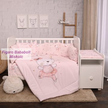   Lorelli ágynemű garnitúra Trend kombi ágyhoz - Pink Ballerina Bear