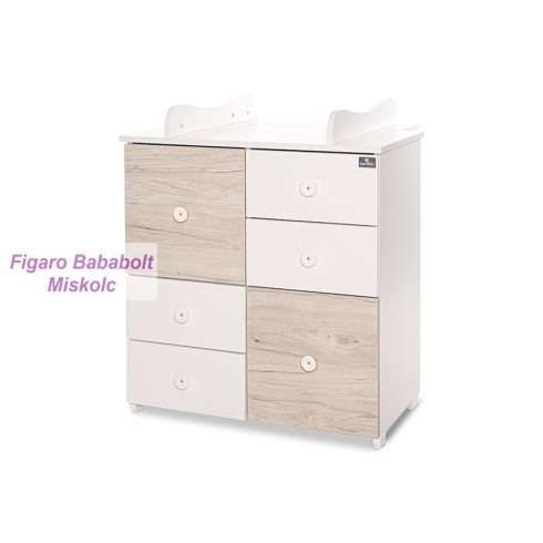 Lorelli Cupboard pelenkázó komód - White & Light Oak