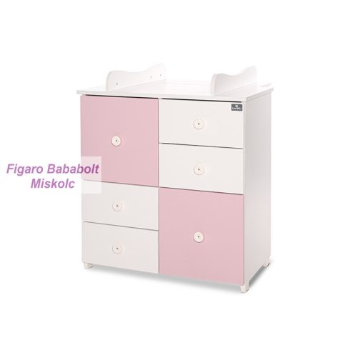 Lorelli Cupboard pelenkázó komód - White & Orchid Pink