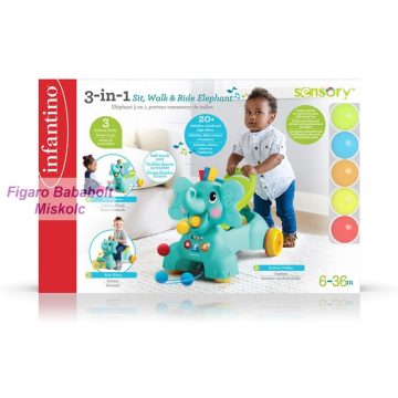 Infantino Sit, Walk & Ride Elephant 3az1-ben járássegítő