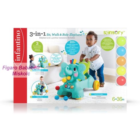 Infantino Sit, Walk & Ride Elephant 3az1-ben járássegítő