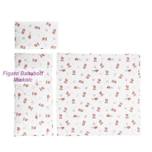 Lorelli 3 részes nyári ágynemű garnitúra babakocsiba - Bears & Pillows beige