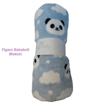   Soffi baby baba takaró 75x100 cm "kék-fehér pandapofi"