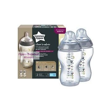   Tommee Tippee Closer To Nature cumisüveg 2x 340ml 3m+ "szürke"