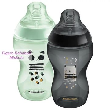   Tommee Tippee Closer To Nature cumisüveg  2X340 ml - "szürke-türkiz"