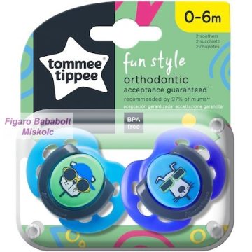   Tommee Tippee Fun Style játszócumi 0-6 hó 2db "cica-kutya"