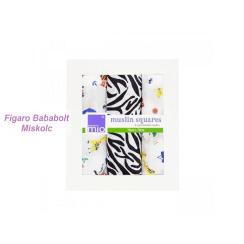Bambino Mio bambusz textilpelenka 3 db "safari celebration"