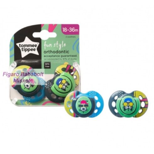 Tommee Tippee Fun Style játszócumi 18-36 hó 2 db " fiús "