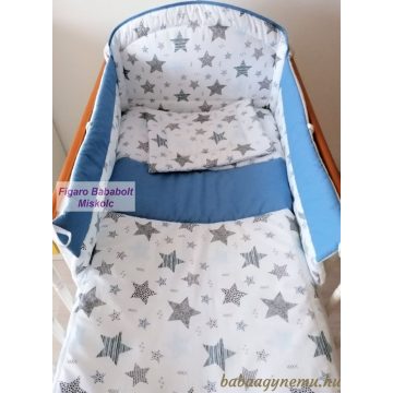3 részes ágynemű szett "Geo Star kék"