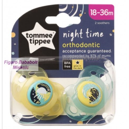 Tommee Tippee Night Time játszócumi 18-36 hó 2db